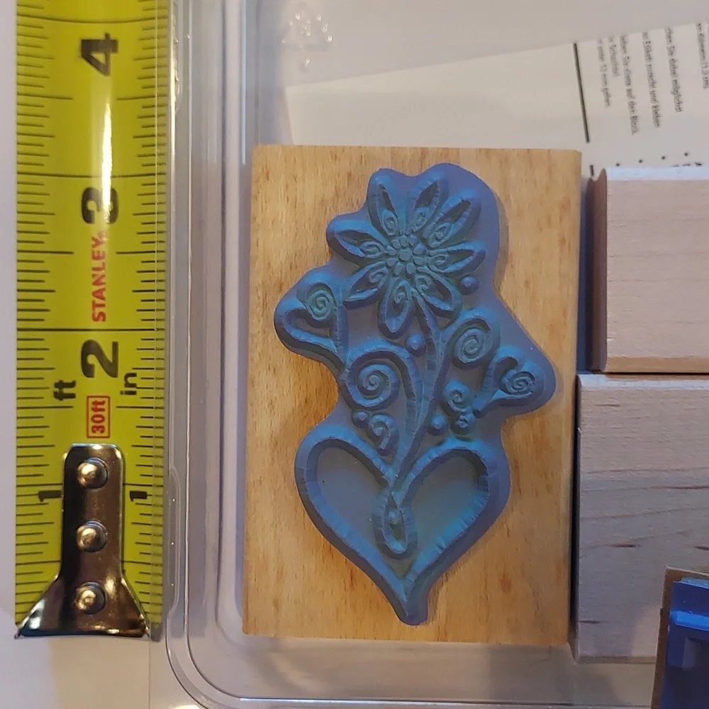 Rubber Stamps Flowers Butterfly Bee Heart French Theme